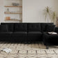 PAUL Modern Velvet Convertible L-Shaped Sectional Sofa – 4-Seater Couch with Chaise | 106.3"W