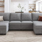 EMERY Modern U-Shaped Sectional Sofa – Convertible 6-Seater Couch | 102.4"W