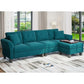 PAUL Modern Velvet Convertible L-Shaped Sectional Sofa – 4-Seater Couch with Chaise | 106.3"W