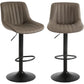 Bar Stools Set of 2, Swivel Counter Height Barstools with Back, Adjustable Faux PU Leather Bar Chairs, Modern Armless