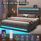 Maeve Modern Queen Bed Frame with Adjustable LED Headboard and Storage Drawers