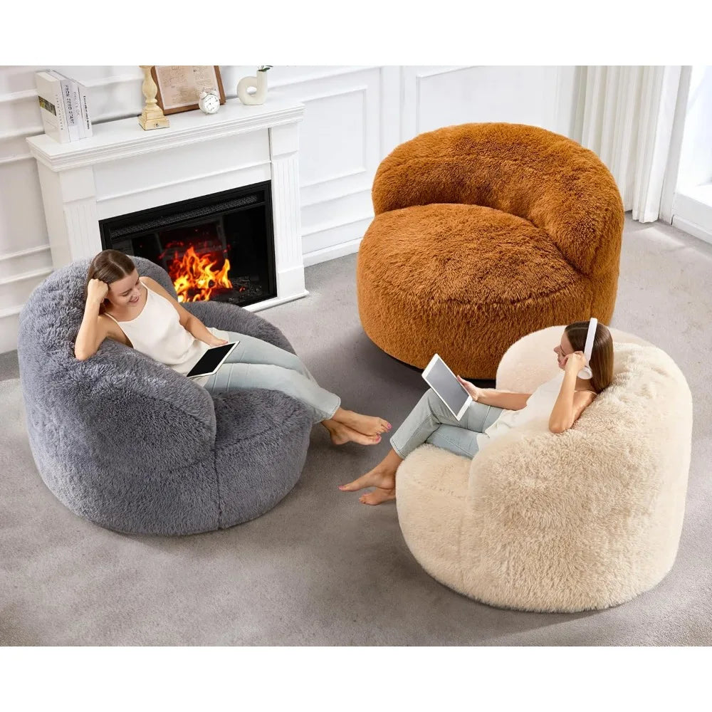 KIRA Modern Faux Fur Bean Bag Chair – Lounge Sofa Style | 39.6'' W