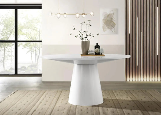 VICTORIA Minimalist Modern Round Dining Table – 59"W