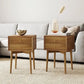 WINTER Modern Mid-Century Nightstand Set – 16" Wide Wooden End Table with Drawers, Black & Oak Brown