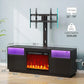 Fireplace TV Stand with Led Lights and Power Outlets Swivel TV Stand Mount for 45/55/60/65 inch TVs Height Adjustable TV Console