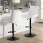 Bar Stools Set of 2, Adjustable Counter Height Leather Bar Stools with Back, Modern Swivel Armless Bar Chair for Kitchen