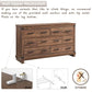 COLLINS Farmhouse 7-Drawer Wood Dresser - 54" Wide Storage Chest for Bedroom & TV Stand