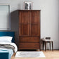 HELEN Wood Wardrobe Armoire – 2-Door Cherry Finish Clothing Cabinet