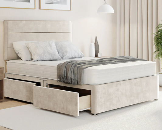 3 Linen Single Divan Bed