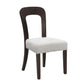 Gray upholstered dining chair set of 2