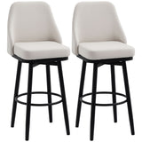 cream white bar stools set of 2 with swivel seat and steel legs