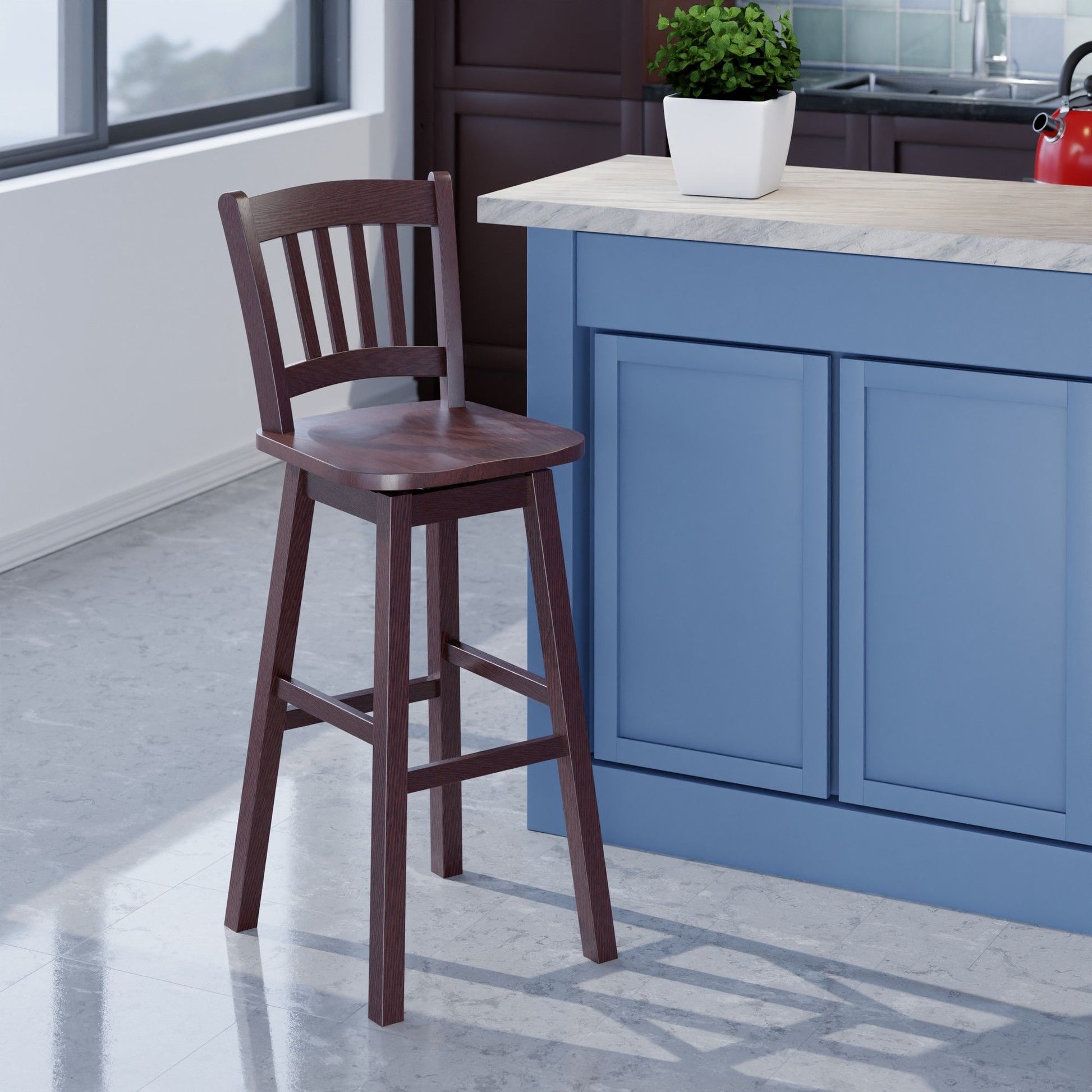 Fina Swivel Seat Bar Stool – Transitional Style, Bar Stoolb - 16.3" W
