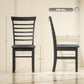 Wooden farmhouse dining chair set of 4 with upholstered gray seat