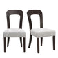 Gray upholstered dining chair set of 2