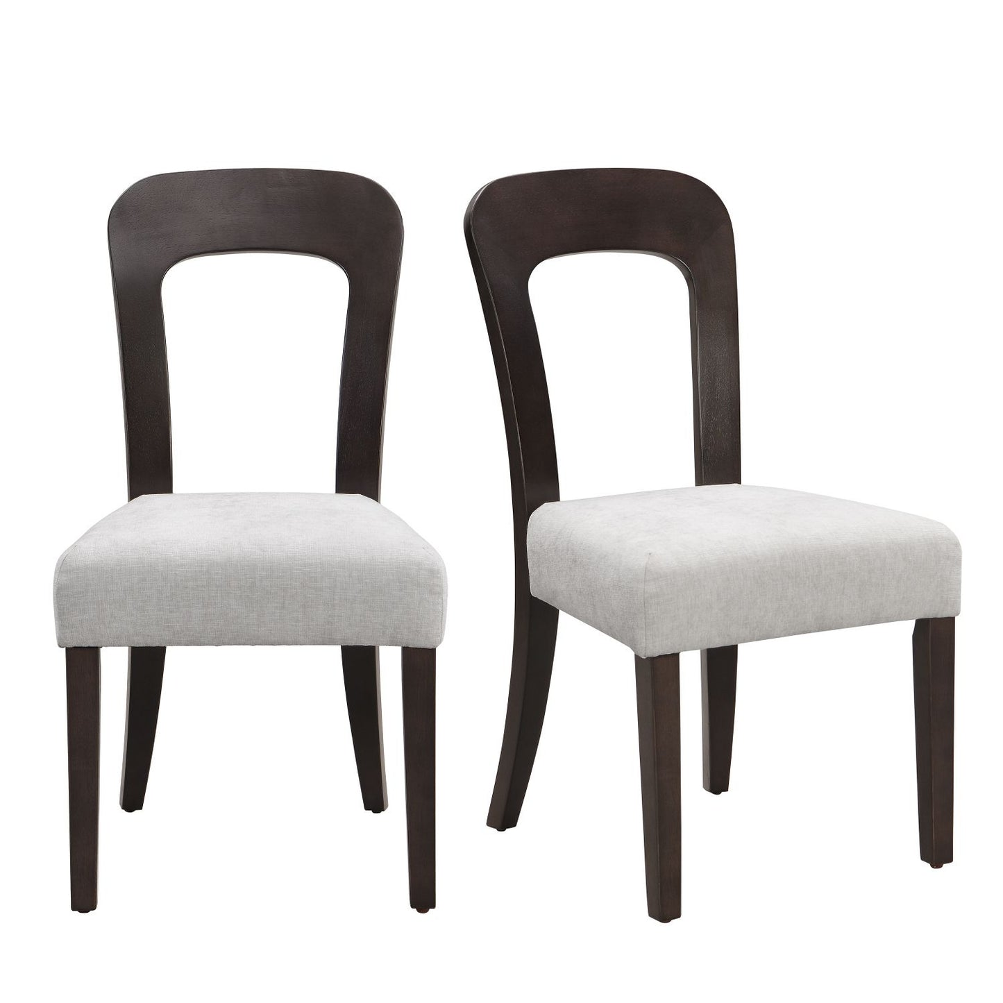 Gray upholstered dining chair set of 2