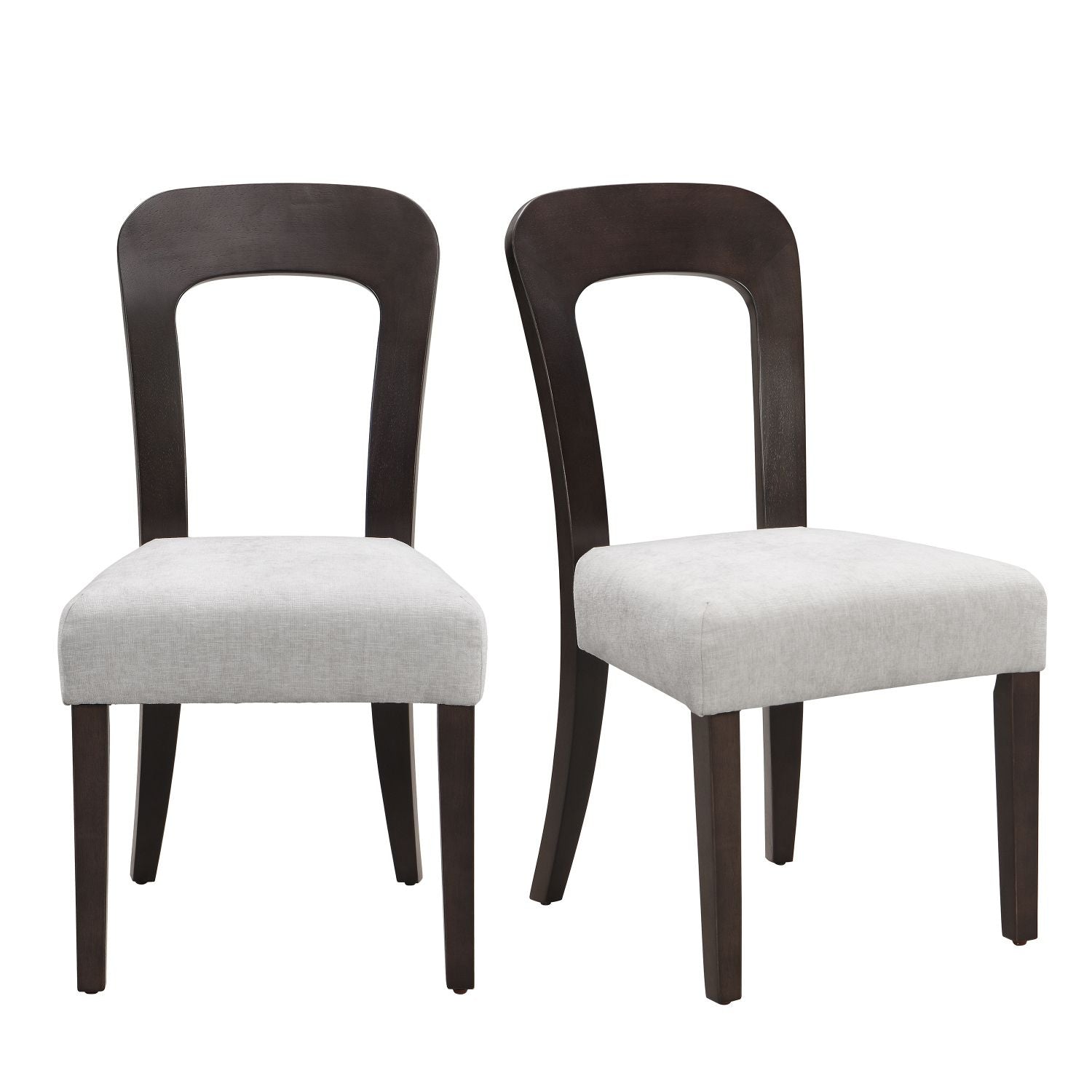 Gray upholstered dining chair set of 2