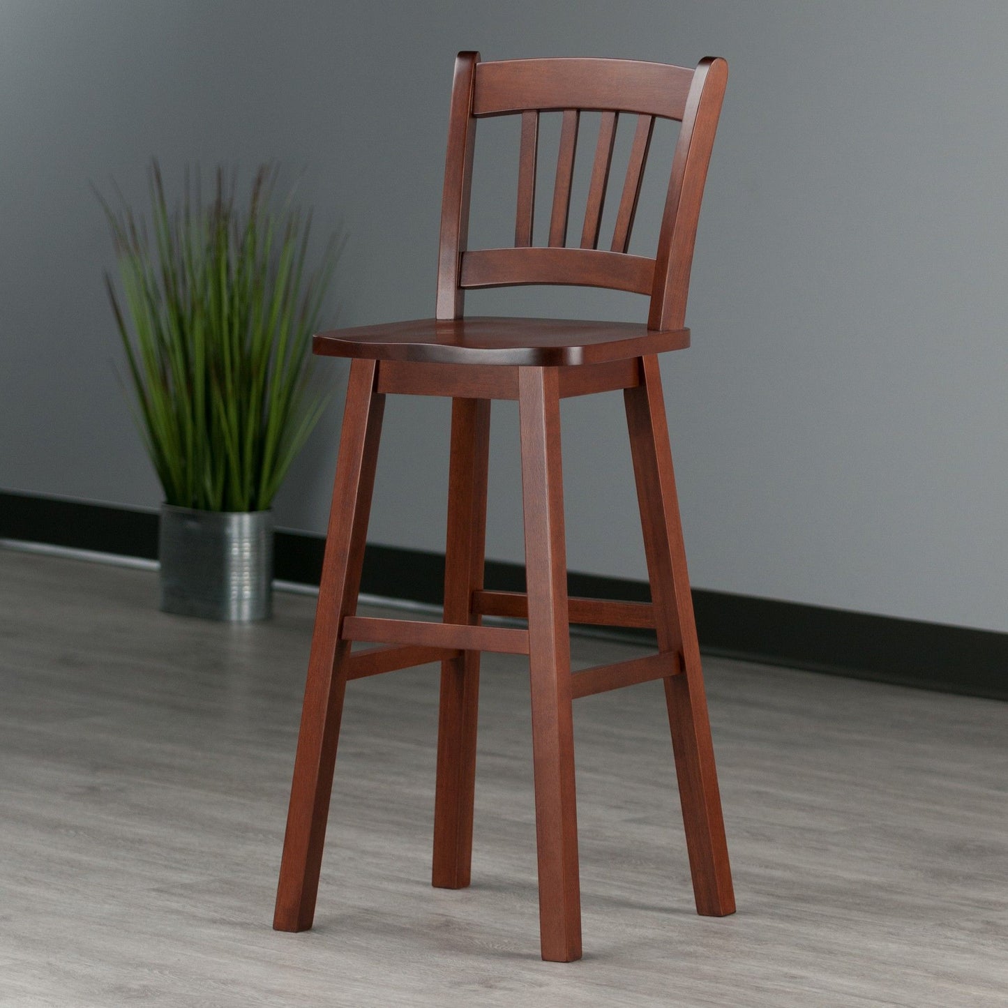Fina Swivel Seat Bar Stool – Transitional Style, Bar Stoolb - 16.3" W