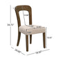 Beige upholstered dining chair set of 2 with rubberwood frame