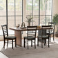 Wooden farmhouse dining chair set of 4 with upholstered gray seat