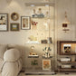 White tempered glass display cabinet with LED lights