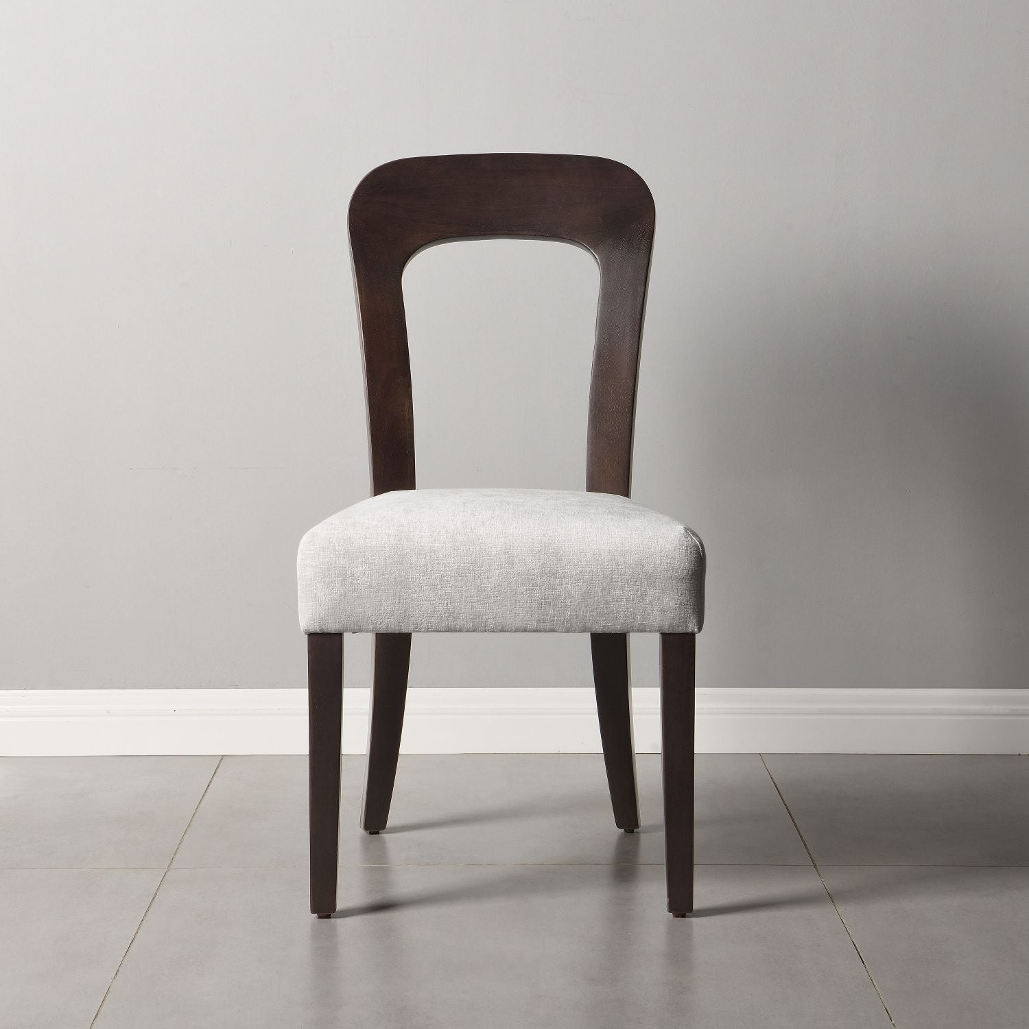 Gray upholstered dining chair set of 2