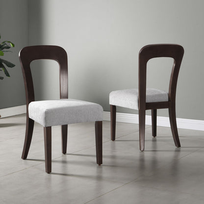 Gray upholstered dining chair set of 2