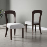Gray upholstered dining chair set of 2