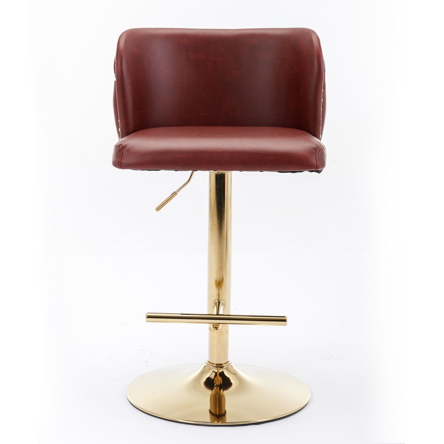 A&A Furniture Swivel Barstools – Modern PU Upholstered, Adjustable Height, 16" W