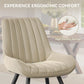 Modern upholstered dining chair set with padded seat and backrest