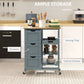 Overall Dimensions: 26.5'' W × 14.5'' D × 33.75'' H
Top Surface Thickness: Standard butcher block rubber wood
Weight Capacity:
Overall: 88 lbs
Each Shelf: 6.6 lbs
Each Drawer: 6.6 lbs