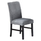 Modern dining chairs with textured fabric and solid wood frame