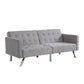 Light grey modern convertible sofa bed with split back design