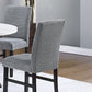 Modern dining chairs with textured fabric and solid wood frame