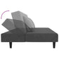 Dark gray velvet 2-seater sofa bed with pillows
