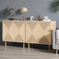 Natural wood freestanding storage sideboard with 4 doors