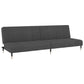 Dark Gray Velvet 2-Seater Sofa Bed with adjustable backrests