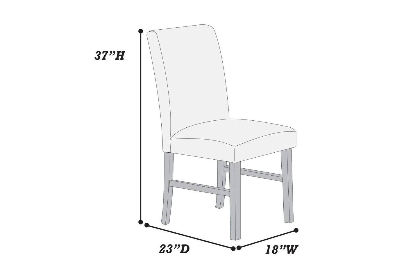 Modern dining chairs with textured fabric and solid wood frame