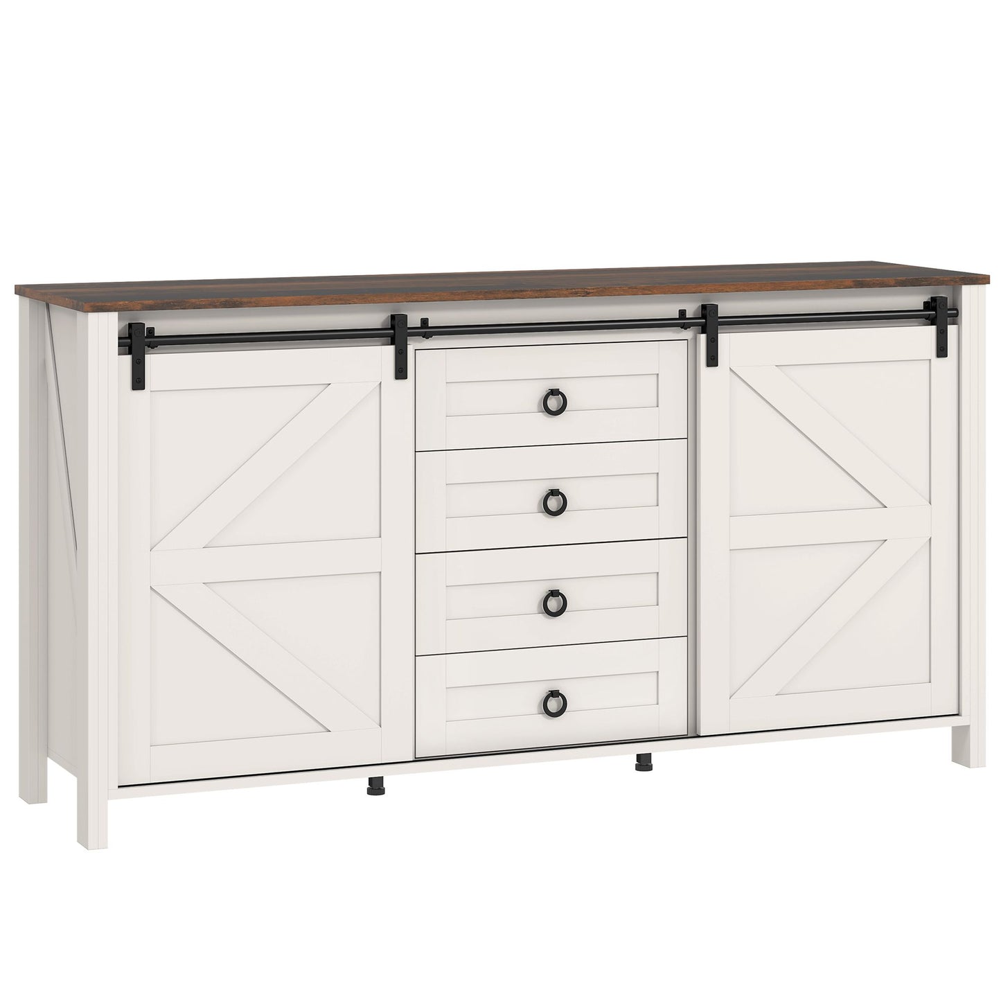  60-inch farmhouse buffet cabinet with barn doors 