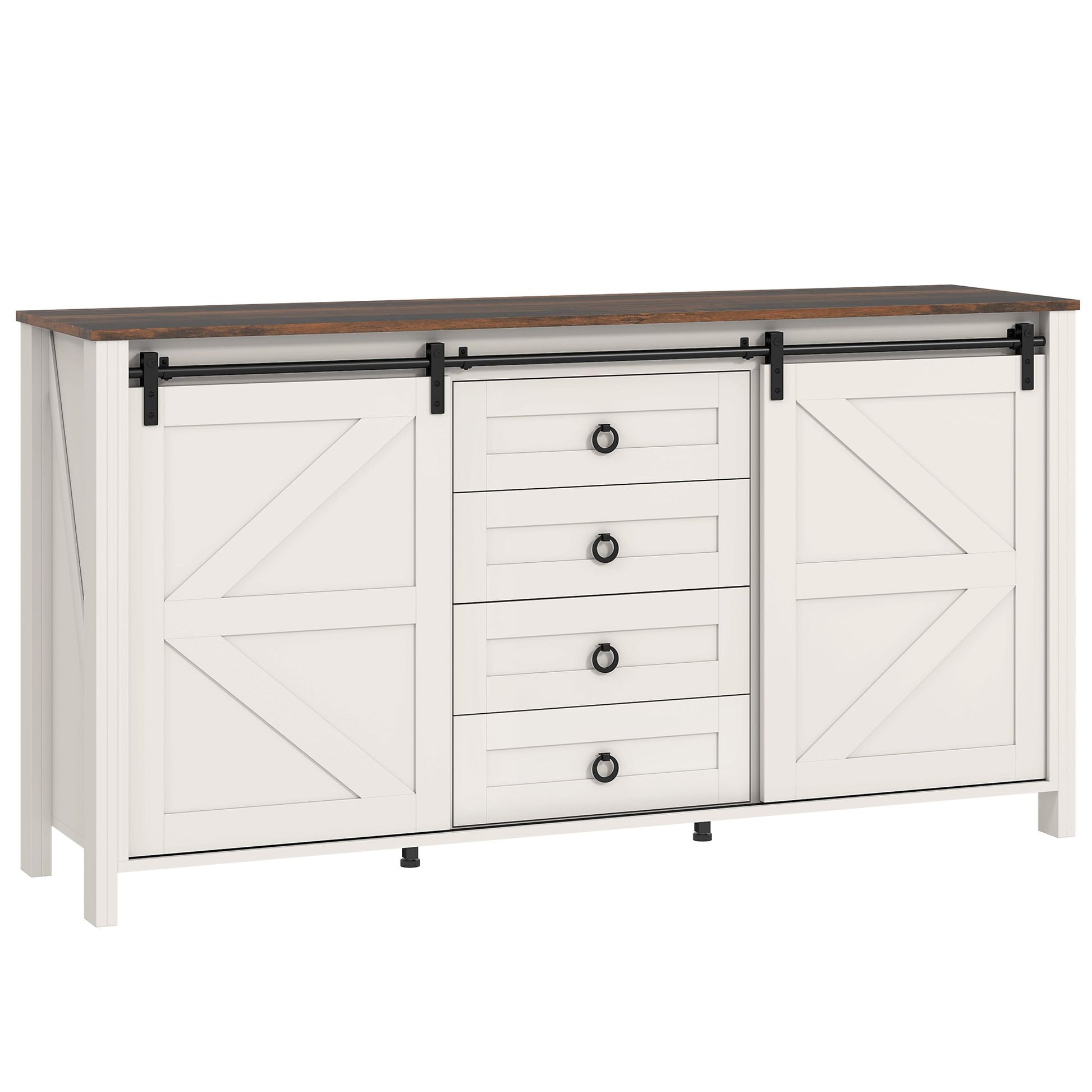  60-inch farmhouse buffet cabinet with barn doors 