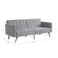 Light grey modern convertible sofa bed with split back design