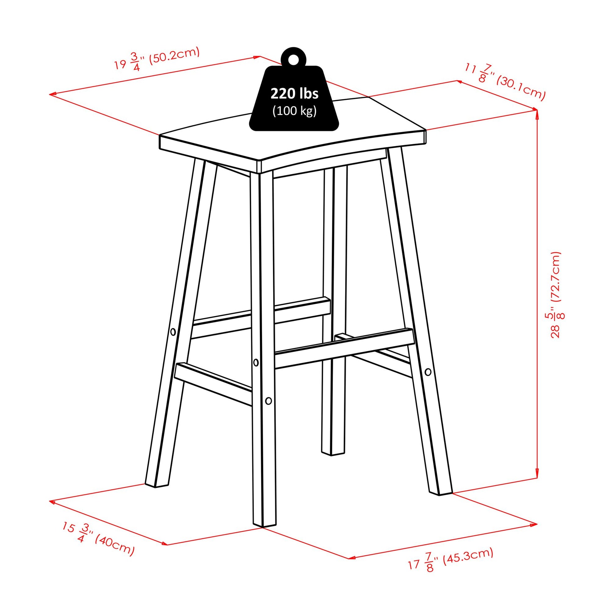 KATASHI Fan Shape Bar Stool – Transitional Style, Bar Stool, 19.6" W