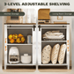 Farmhouse sideboard buffet cabinet with sliding barn doors
