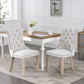 Tufted flax upholstered dining chair with nailhead trim