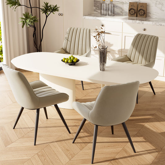 Modern upholstered dining chair set with padded seat and backrest