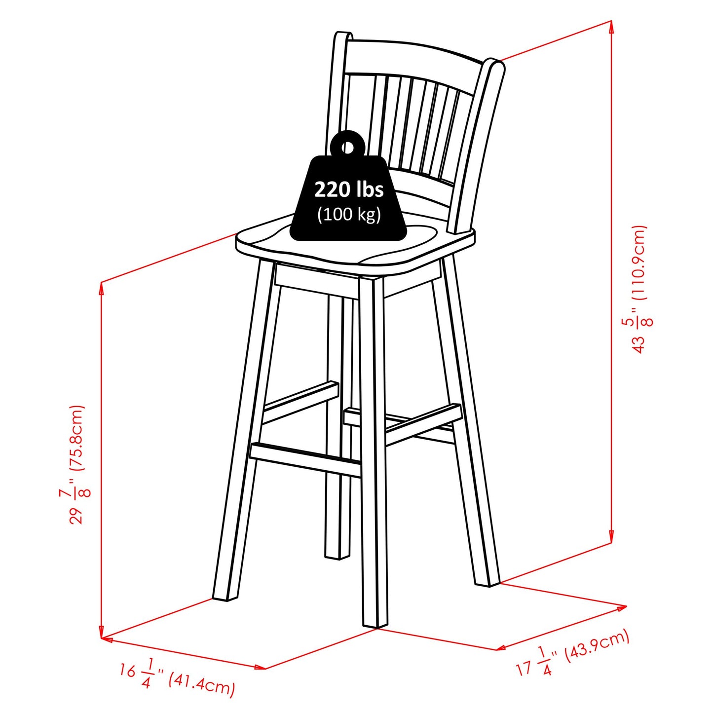 Fina Swivel Seat Bar Stool – Transitional Style, Bar Stoolb - 16.3" W