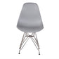 Set of 4 modern white shell dining chairs with walnut legs