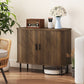 Nordic walnut sideboard buffet cabinet with tambour doors