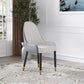 Modern white and gray PU leather dining chairs set of 2