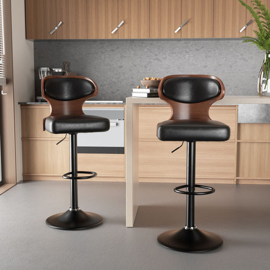 Bar Stools Set of 2 – Mid-Century Modern Style, Adjustable Height Bar Stool, 16.1" W