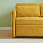 Chenille Fabric Pull-Out Sleeper Loveseat Sofa in Yellow